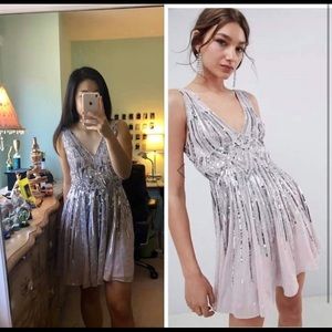 ASOS scattered sequin mini skater dress SIZE 6